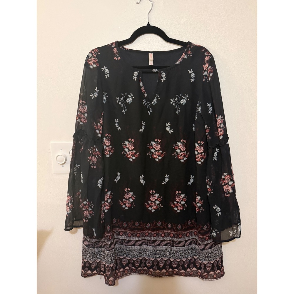 Xhilaration Flowy Boho Mini Dress Size L Y2K *Small Flaw